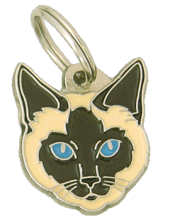 Siamese cat traditional - pet ID tag, dog ID tags, pet tags, personalized pet tags MjavHov - engraved pet tags online